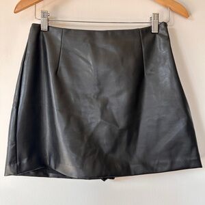 Abercrombie & Fitch Faux Leather Black Mini Skort